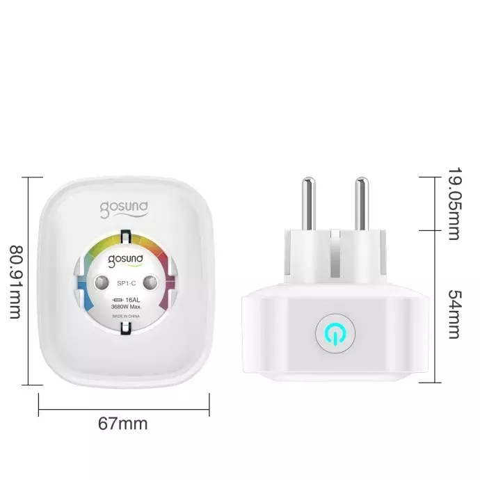 Gosund SP1-C smart WiFi-s okos konnektor aljzat 16A - Apple HomKit 